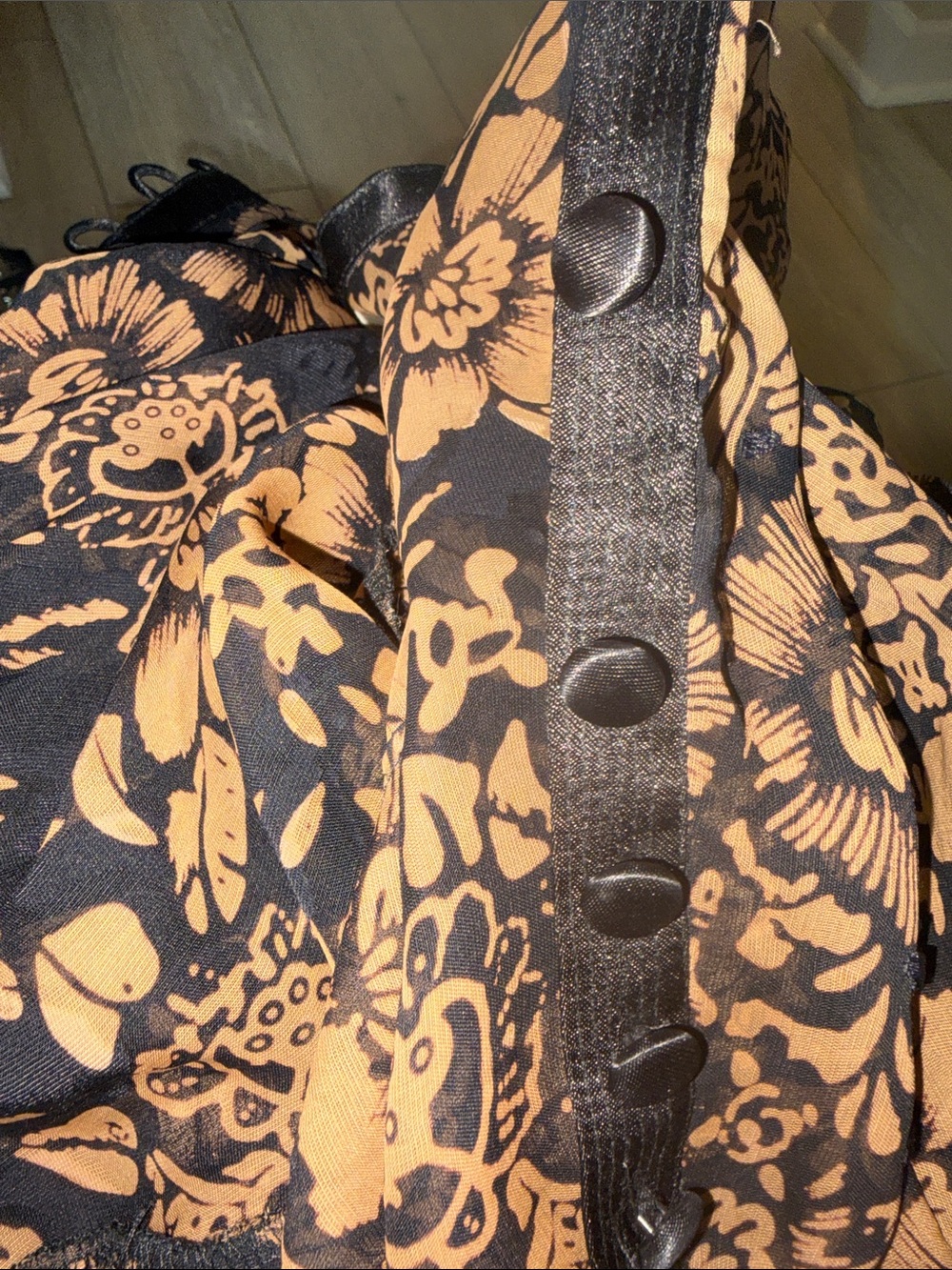 Vintage Y2K WhimsyGoth Fairy Floral Velvet Silk Burnout Kimono Cardigan Medium - Picture 11 of 12